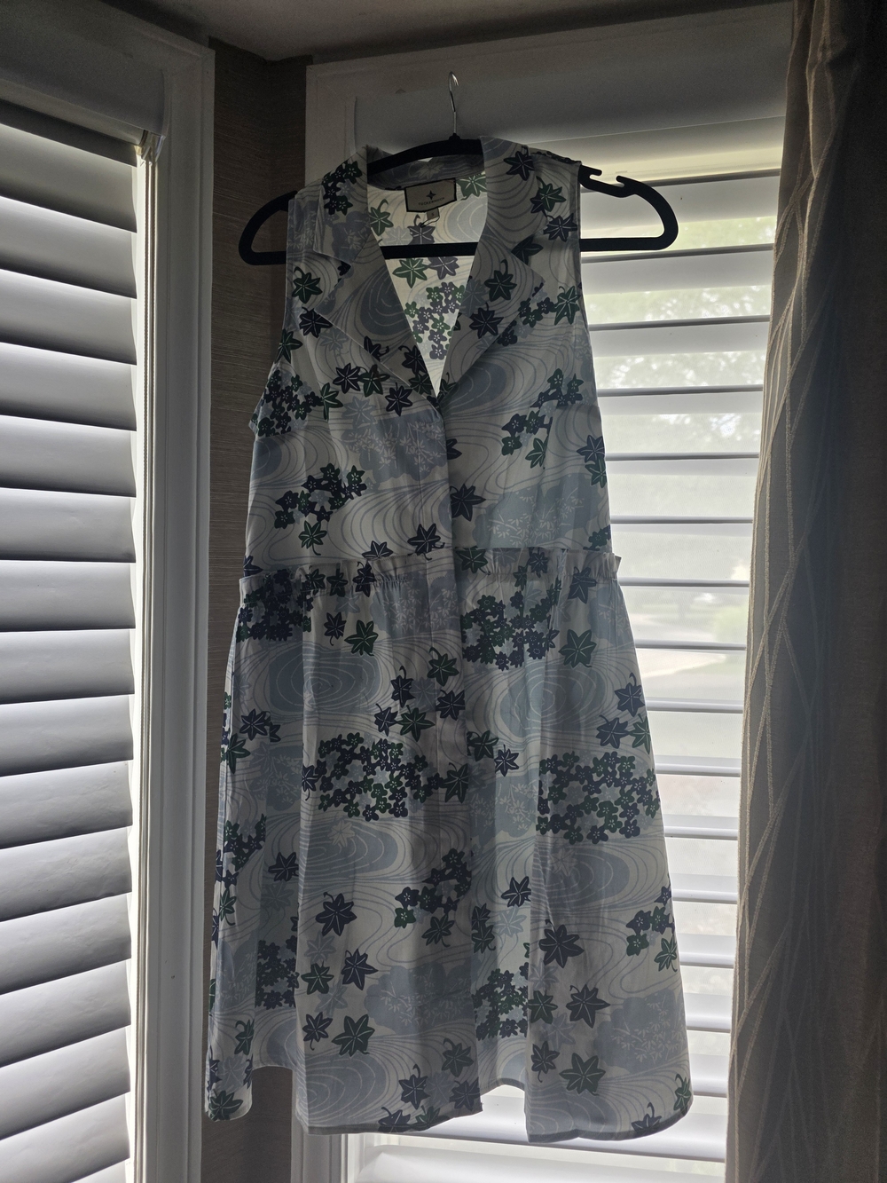 Tuckernuck Sleeveless Collared Mini Dress in White, Blue, and Green - Picture 1 of 4